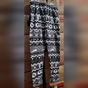 NWT Hot Topic Nightmare Before Christmas Grey Black Fairisle Leggings Girl's S